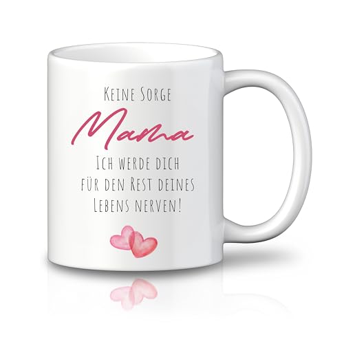 LOOXIS Personalisierte Tasse für die Beste Mama mit Namen, Spruch & Motiv bedruckt – 325 ml, Keramik, versch. Motive, Kaffeetasse – Geschenkidee Muttertag, Mama, Frauen, Geburtstag – Motiv 1 von LOOXIS