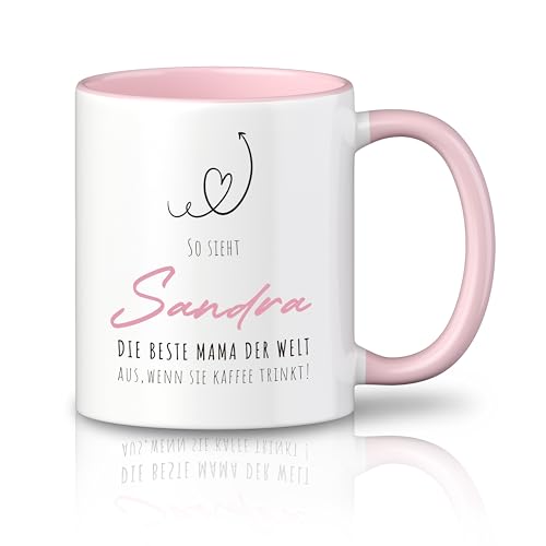 LOOXIS Personalisierte Tasse für die Beste Mama mit Namen, Spruch & Motiv bedruckt – 325 ml, Keramik, versch. Motive, Kaffeetasse – Geschenkidee Muttertag, Mama, Frauen, Geburtstag – Motiv 2 von LOOXIS