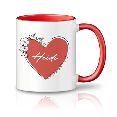 LOOXIS Personalisierte Tasse für die Beste Mama mit Namen, Spruch & Motiv bedruckt – 325 ml, Keramik, versch. Motive, Kaffeetasse – Geschenkidee Muttertag, Mama, Frauen, Geburtstag – Motiv 3 von LOOXIS