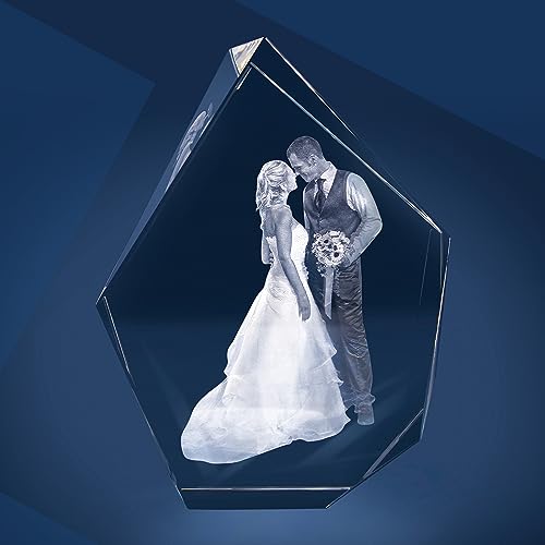 LOOXIS Personalisiertes 3D Laser-Foto vom eigenen Bild in Viamant-Glas gelasert – 150 x 205 x 59 mm, Hologramm – Geschenkidee Männer, Frauen, Valentinstag, Hochzeitstag – Eisberg XL von LOOXIS