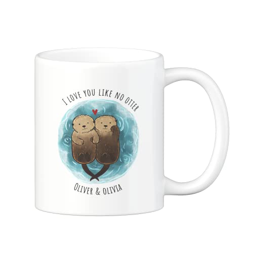 LOOXIS Personalisierte Tasse mit Namen, Text & Motiv bedruckt – 325ml, Keramik, versch. Farben – Geschenkidee Männer, Frauen, Jahrestag, Valentinstag, Geburtstag – Otter von LOOXIS