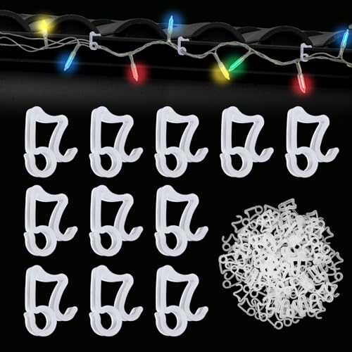 LOPOTIN 120STK Dachrinnenhaken für Lichterketten Dachrinnen Haken Dachrinnenhalter Haken Dachrinne Lichterkette Clips Dachrinnenlicht Haken Befestigung für Outdoor String Lights Weihnachtsbeleuchtung von LOPOTIN