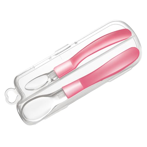LOPUNER 1 Satz Lernlöffel für Junge Mädchen Ergonomisches Design Weiche Kopfstruktur für Beikosteinführung Rutschfester Griff Rot von LOPUNER