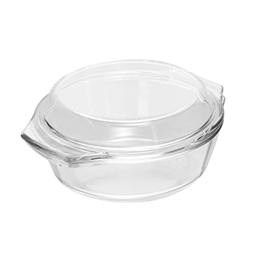 LOPUNER 1 Stück Transparenter Hitzebeständiger Glasbehälter mit Deckel Multifunktionale Suppenschale für Mikrowelle und Ofen für Haushalte und Meal Prep von LOPUNER
