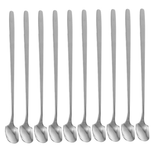 LOPUNER 10Stücke Teelöffel Große Kaffeelöffel für Dessert Tee Cocktails Multifunktionale Küchengadgets für Zuhause Büro und Bar von LOPUNER