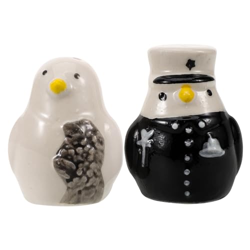 LOPUNER 2 Stück Keramische Salz und Pfefferstreuer im Pinguin Design Lustige Gewürzbehälter für Tischdekoration für Bbq und Geschenkideen von LOPUNER