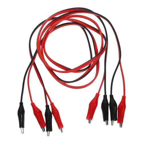 LOPUNER 2 Stück Krokodilklemmen mit Draht Krokodilklemmen für Testverbindungen Vielseitige Prüfleitung für Multimeter Elektrische Tests Robuste Gummiqualität von LOPUNER