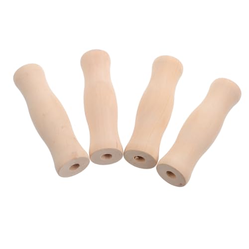LOPUNER 4 Stück Grill Zubehör für Holzgriffe Holzgriff Accessoire Küchenutensilien aus Holz hölzerne Utensilien BBQ -Utensilien Holzgriff Küchenutensilien Küchengriffe Beige von LOPUNER