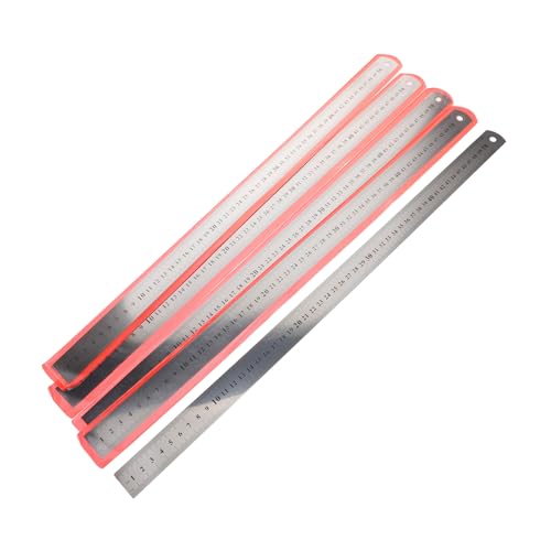 LOPUNER 5 Stück Teiliges Edelstahl Messstab Doppelseitiges Metallmaßstab Präzisions Messlineal mit Metrischer und Einteilung für Cnc Handwerk und Technische Messaufgaben von LOPUNER