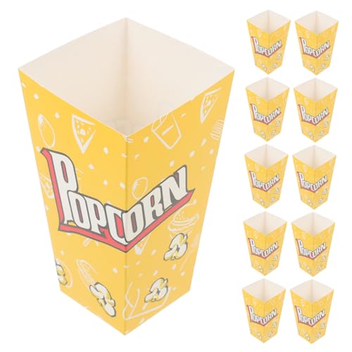 LOPUNER 50 Stück Box Box Popcorn Box Film Popcorn Party Supply Verpackungsboxen Party Supplies Partyboxen Popcorn Eimer Snackbehälter Snackhalter Popcorntüten Snackeimer Gelbes Papier von LOPUNER