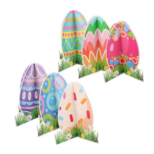 LOPUNER 6 Stück Teiliges Doppelseitige Papier Osterdeko Form von Eiern für Festliche Tischdekorationen Frühlings Home Style für Partys Feiern von LOPUNER