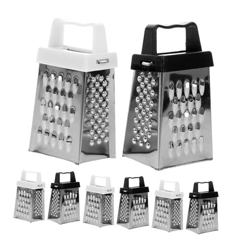 LOPUNER 8 Stück Stainless Steel Mini Reibe Vierseitige Boxreibe für Gemüse Knoblauch und Karotten Multifunktionale Küchengeräte mit Kompaktem Design Leicht zu Reinigen Lagern Teiliges von LOPUNER