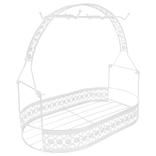 LOPUNER Draining Rack für Tassen und Geschirr Weißer Ovaler aus Eisen Schnelltrocknend und Stabil Moderner Küchenaufbewahrungsständer für Gläser Becher und Flaschen Platzsparend und von LOPUNER