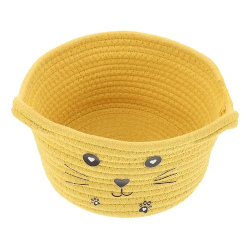 LOPUNER Geflochtener Baumwollseil Korb mit Katzenohren Waschbarer Kleiner Aufbewahrungskorb für Babyzimmer Süßer Organizer für Katzenspielzeug und Dekorative Tischaufbewahrung in LOPUNER Geflochtener Baumwollseil Korb mit Katzenohren Waschbarer Kleiner Aufbewahrungskorb für Babyzimmer Süßer Organizer für Katzenspielzeug und Dekorative Tischaufbewahrung in von LOPUNER