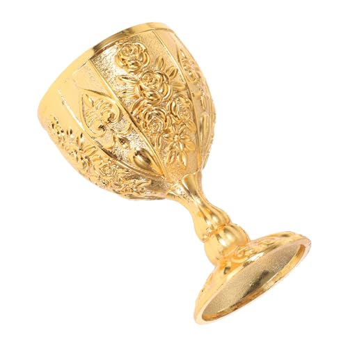 LOPUNER Vintage Gothic Chalice Goblet aus Goldplattiertem Messing Stilvolle Kommunionsbecher für Hochzeiten und Festliche Anlässe Langlebig und Bruchsicher Europäisches Design von LOPUNER