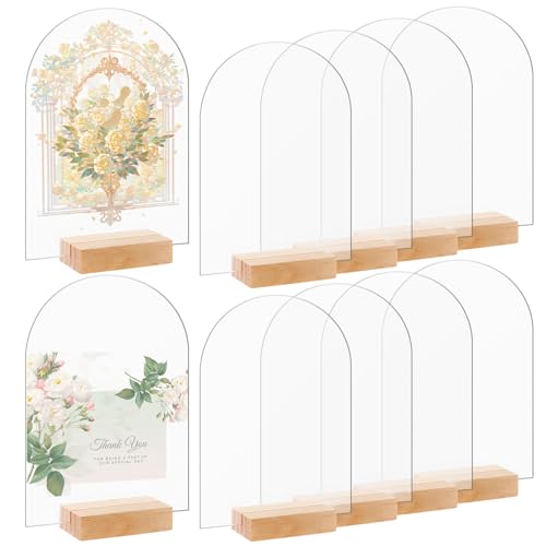 LOPYXBR 10 Stück Acrylschild mit Holzständern, Wiederverwendbare Blanko Gewölbt Tischnummern Hochzeit, Transparent Tischnummern Acryl für Geburtstag, Taufe, Hochzeit Tischdeko LOPYXBR 10 Stück Acrylschild mit Holzständern, Wiederverwendbare Blanko Gewölbt Tischnummern Hochzeit, Transparent Tischnummern Acryl für Geburtstag, Taufe, Hochzeit Tischdeko von LOPYXBR