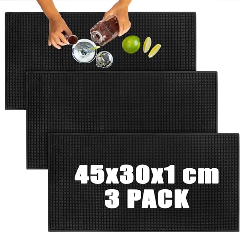 LOPYXBR 3 Stück Barmatte 45x30x1cm PVC Abtropfmatte Schwarz Bar Matten Rutschfeste Schwarz Bar Service Matte für Bar Club, Küche, Café, Tee, Restaurants, und Theken LOPYXBR 3 Stück Barmatte 45x30x1cm PVC Abtropfmatte Schwarz Bar Matten Rutschfeste Schwarz Bar Service Matte für Bar Club, Küche, Café, Tee, Restaurants, und Theken von LOPYXBR