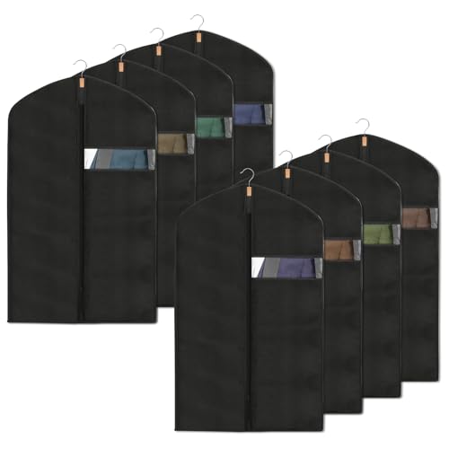 LOPYXBR 8 Stück Anzug Schutzhülle 60x100cm Kleidersäcke mit Reißverschluss, EVA Kleidersack Anzug, Kleiderhüllen Schwarz Atmungsaktive Kleiderhülle für Reisen Mäntel Sakkos Hemden LOPYXBR 8 Stück Anzug Schutzhülle 60x100cm Kleidersäcke mit Reißverschluss, EVA Kleidersack Anzug, Kleiderhüllen Schwarz Atmungsaktive Kleiderhülle für Reisen Mäntel Sakkos Hemden von LOPYXBR