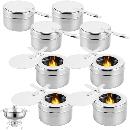 LOPYXBR 8 Stück Brennpastenbehälter Edelstahl, Brennpastenbehälter mit Deckel, Fondue Brenner, Brennpaste Behälter für Buffet, Hot Pot, Dry Pot Cuisine, Camping, Wandern, Outdoor LOPYXBR 8 Stück Brennpastenbehälter Edelstahl, Brennpastenbehälter mit Deckel, Fondue Brenner, Brennpaste Behälter für Buffet, Hot Pot, Dry Pot Cuisine, Camping, Wandern, Outdoor von LOPYXBR