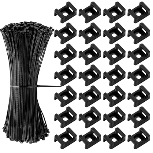LOPYXBR 800 Stück Kabelhalter Schraubbar 23x16 mm, Kabelbinder Schwarz 200mm, Kabelbinder Set Kabelbefestigung für Kabelmanagement Hause und Büro LOPYXBR 800 Stück Kabelhalter Schraubbar 23x16 mm, Kabelbinder Schwarz 200mm, Kabelbinder Set Kabelbefestigung für Kabelmanagement Hause und Büro von LOPYXBR