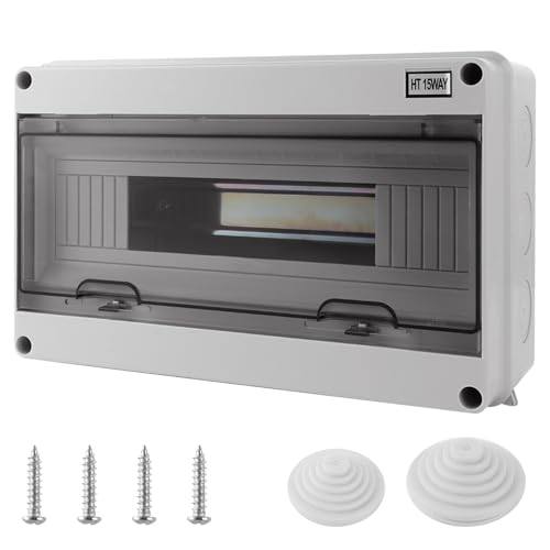 LOPYXBR Verteilerkasten Aufputz IP65 Waterproof Sicherungskasten Aufputz, Aufputzverteiler 1-Reihig mit 15 Module, Sicherungskasten Verteilerkästen für Zuhause, Büro, Einkaufszentrum von LOPYXBR