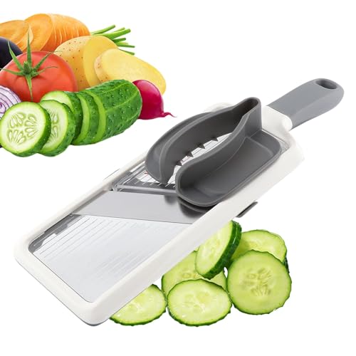 Multi Handheld Mandoline Slicer with Adjustable Stainless Steel Blade, Veggie Chopper & Cheese Reibe, Mandoline French Fry Cutter for Speedy Slicing of Fruits and Vegetables von LOQJSS
