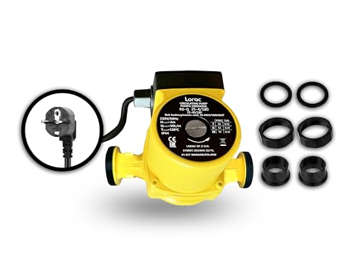 LORAC | Umwälzpumpe Heizung 220-240 V, RS-Q 25-40/180, Heizungspumpe mit 3 Leistungsstufen (38/53/72W), Zirkulationspumpe Warmwasser, 3-stufiger Druck (3/4/4,5m), Solar Umwälzpumpe, Poolheizung, IP44 von LORAC
