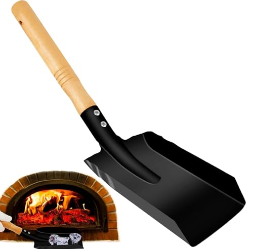 Schwerlast Metall Kohlenschaufel - Langlebige Stahlschaufel mit bequemem Holzgriff für Kamin, Herd, Asche, Gartenabfälle und Außenbereich (klein) von LORD C
