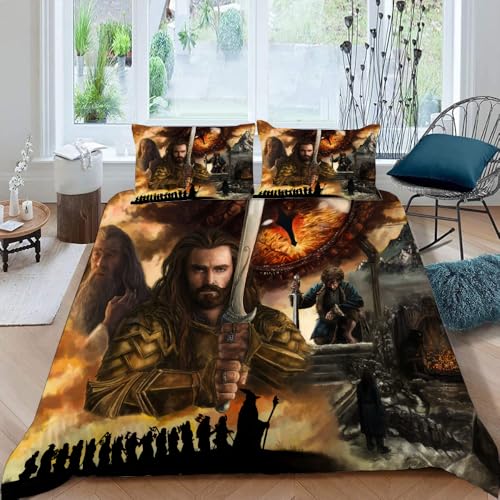 LORDOS Bettwäsche 135x200 Der Herr der Ringe Bettwäsche-Sets Mit Kissenbezüge 80x80cm Aus Mikrofaser Mit Reißverschluss Weich Und Bügelfrei - Für Allergiker Geeignet LORDOS Bettwäsche 135x200 Der Herr der Ringe Bettwäsche-Sets Mit Kissenbezüge 80x80cm Aus Mikrofaser Mit Reißverschluss Weich Und Bügelfrei - Für Allergiker Geeignet von LORDOS