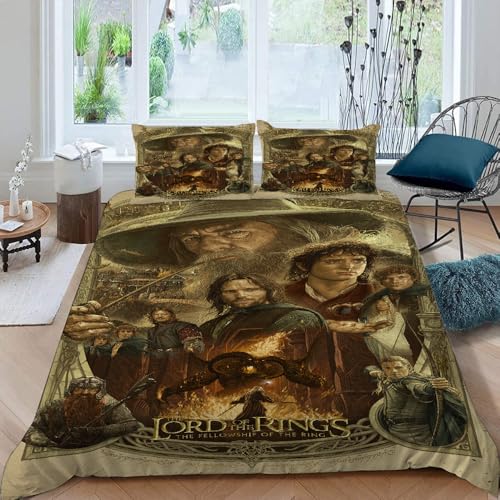 LORDOS Bettwäsche 135x200 Herr der Ringe 2 teilig - Bettbezüge 135 x 200 2er Set mit Kissenbezüge 80x80 cm, Bettwäsche-Sets 135x200cm aus Mikrofaser mit Reißverschluss LORDOS Bettwäsche 135x200 Herr der Ringe 2 teilig - Bettbezüge 135 x 200 2er Set mit Kissenbezüge 80x80 cm, Bettwäsche-Sets 135x200cm aus Mikrofaser mit Reißverschluss von LORDOS