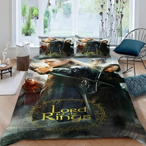 LORDOS Bettwäsche 135x200 Herr der Ringe Bettwäsche-Sets Mit Kissenbezüge 80x80cm Aus Mikrofaser Mit Reißverschluss Weich Und Bügelfrei - Für Allergiker Geeignet LORDOS Bettwäsche 135x200 Herr der Ringe Bettwäsche-Sets Mit Kissenbezüge 80x80cm Aus Mikrofaser Mit Reißverschluss Weich Und Bügelfrei - Für Allergiker Geeignet von LORDOS