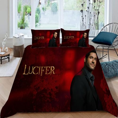 LORDOS Bettwäsche 135x200 Lucifer Bettwäsche-Sets Mit Kissenbezüge 80x80cm Aus Mikrofaser Mit Reißverschluss Weich Und Bügelfrei - Für Allergiker Geeignet LORDOS Bettwäsche 135x200 Lucifer Bettwäsche-Sets Mit Kissenbezüge 80x80cm Aus Mikrofaser Mit Reißverschluss Weich Und Bügelfrei - Für Allergiker Geeignet von LORDOS