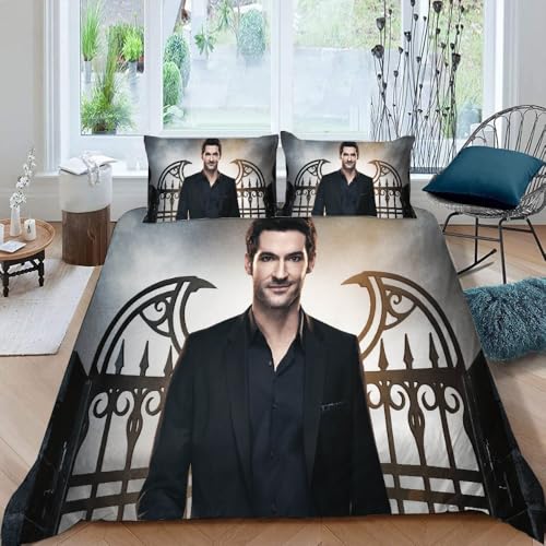 LORDOS Bettwäsche 135x200 Lucifer Poster Bettwäsche-Sets Mit Kissenbezüge 80x80cm Aus Mikrofaser Mit Reißverschluss Weich Und Bügelfrei - Für Allergiker Geeignet LORDOS Bettwäsche 135x200 Lucifer Poster Bettwäsche-Sets Mit Kissenbezüge 80x80cm Aus Mikrofaser Mit Reißverschluss Weich Und Bügelfrei - Für Allergiker Geeignet von LORDOS