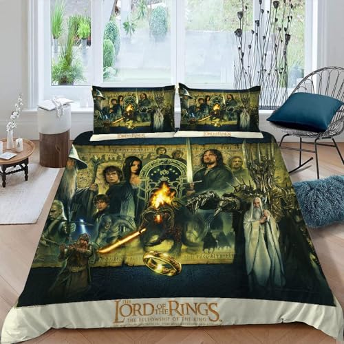 LORDOS Bettwäsche 155x220 Bettwäsche Set 3 teilig bettwäsche Herr der Ringe · 2 Kissenbezug 80x80 + Bettbezug 155x220 cm LORDOS Bettwäsche 155x220 Bettwäsche Set 3 teilig bettwäsche Herr der Ringe · 2 Kissenbezug 80x80 + Bettbezug 155x220 cm von LORDOS