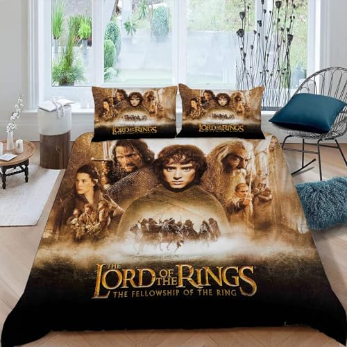 LORDOS Bettwäsche-Sets Der Herr der Ringe Baumwolle Mikrofaser Atmungsaktive Bettwäsche,Weiche Bequemer Schlafzimmer Bettbezug Set 155x220cm Mit 2 Kissenbezüge 80x80cm LORDOS Bettwäsche-Sets Der Herr der Ringe Baumwolle Mikrofaser Atmungsaktive Bettwäsche,Weiche Bequemer Schlafzimmer Bettbezug Set 155x220cm Mit 2 Kissenbezüge 80x80cm von LORDOS