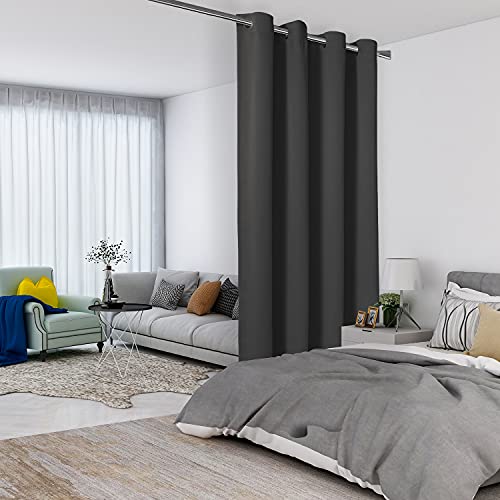 LORDTEX Schwarze Raumteiler-Vorhänge – Gesamtsichtschutz Wand Raumteiler Bildschirme schalldicht breiter Verdunkelungsvorhang für Wohnzimmer Schlafzimmer Terrasse Schiebetür 1 Panel von LORDTEX