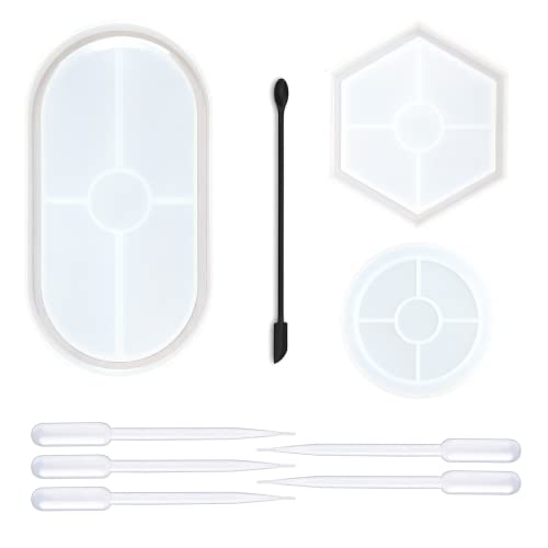 3 PCS Silikonform Untersetzer, Epoxidharz Gießform, Unregelmäßige Resin DIY Harz Form für Obsttablett Schalenmatte von LOREC