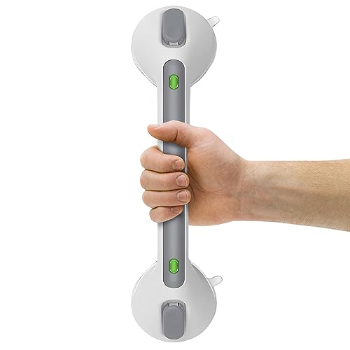 Haltegriff Dusche Ohne Bohren, 41cm Mobiler Haltegriff, Wannengriff Saugnapf, Duschgriff Saugnapf, Anti-Rutsch Badezimmer Haltegriff mit Saugnapf, Keine Notwendigkeit zu Bohren von LORESJOY