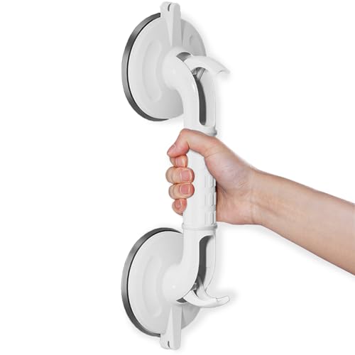 LORESJOY Haltegriff mit Saugnapf, Haltegriffe Dusche Ohne Bohren, Haltegriffe für Senioren, Badewannengriff Portable Mobiler Haltegriff Bad Tragbarer Duschgriff WC Rutschfreier Haltegriff von LORESJOY