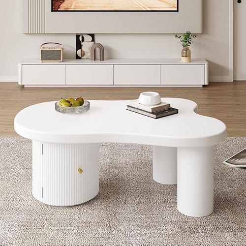 Asymmetrischer Couchtisch, Coffee Table, stilvoll und robust, geeignet für Wohnzimmer und Büros, mit Stauraum von LORISMAI