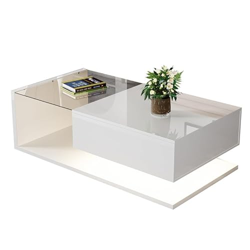 LORISMAI Couchtisch, Hochglanz-Weiß. Beistelltische, Couchtische mit Glas und LED-Effekt LORISMAI Couchtisch, Hochglanz-Weiß. Beistelltische, Couchtische mit Glas und LED-Effekt von LORISMAI