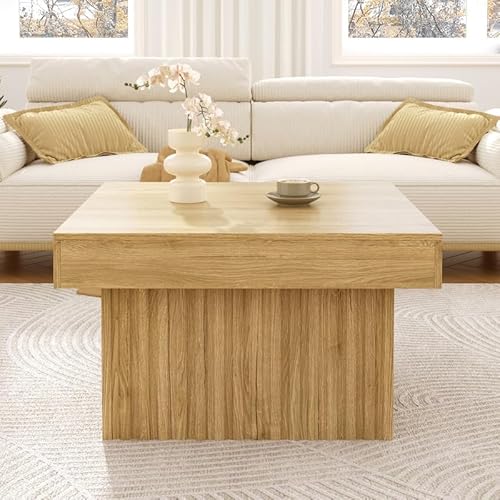 LORISMAI Couchtisch-Holz Kaffee-Tisch mit PB Tischplatte und MDF Basis – Modernes Design - robust und vielseitig, ideal für Wohnzimmer -Esszimmer und Büro – 79x79x46cm von LORISMAI
