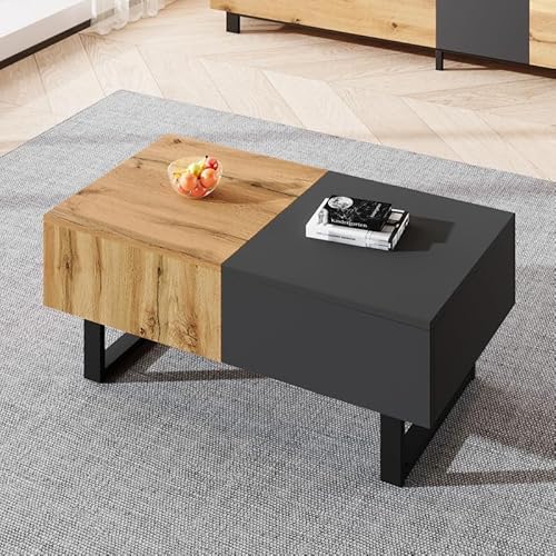 LORISMAI Couchtisch Multifunktionaler moderner verschiebbarer mit versteckter Aufbewahrung, hochwertiger Holz- und Metallhalterung,155x55x40cm LORISMAI Couchtisch Multifunktionaler moderner verschiebbarer mit versteckter Aufbewahrung, hochwertiger Holz- und Metallhalterung,155x55x40cm von LORISMAI