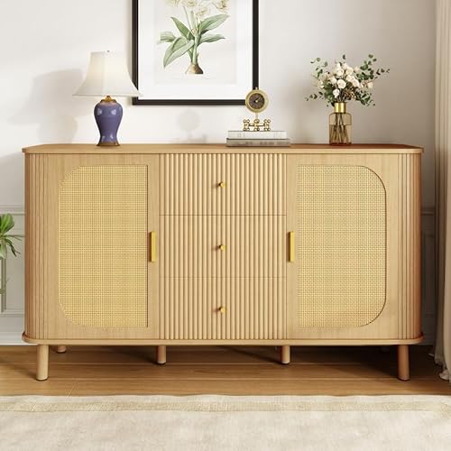 LORISMAI Moderne Sideboard mit Schubladen, Regalen und Metallbeinen in Holzoptik ist EIN vielseitiges Wohnzimmermöbelstück von LORISMAI