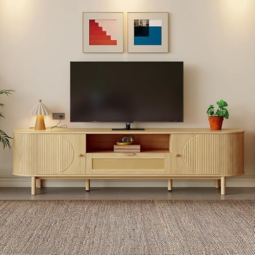 LORISMAI Moderner TV-Schrank mit Rattan-Schubladen mit offenen Fächern - Abgerundeter Tischplatte - Metallbeinen in Holzoptik - multifunktionales LORISMAI Moderner TV-Schrank mit Rattan-Schubladen mit offenen Fächern - Abgerundeter Tischplatte - Metallbeinen in Holzoptik - multifunktionales von LORISMAI