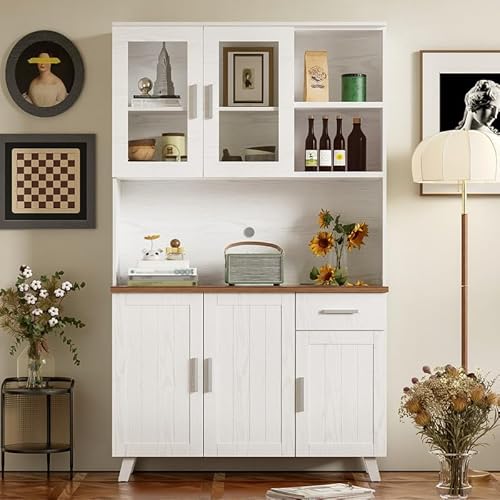 LORISMAI Sideboard, Weißer Holzmaserung-Hochschrank 114 x 40 x 190 cm, geeignet für Wohnzimmer und Esszimmer LORISMAI Sideboard, Weißer Holzmaserung-Hochschrank 114 x 40 x 190 cm, geeignet für Wohnzimmer und Esszimmer von LORISMAI