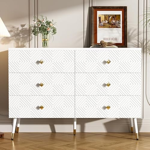 LORISMAI Sideboard Moderner 6-Schubladen-Kommode – 120x40x80cm – Perfekt für Schlafzimmer & Wohnzimmer von LORISMAI