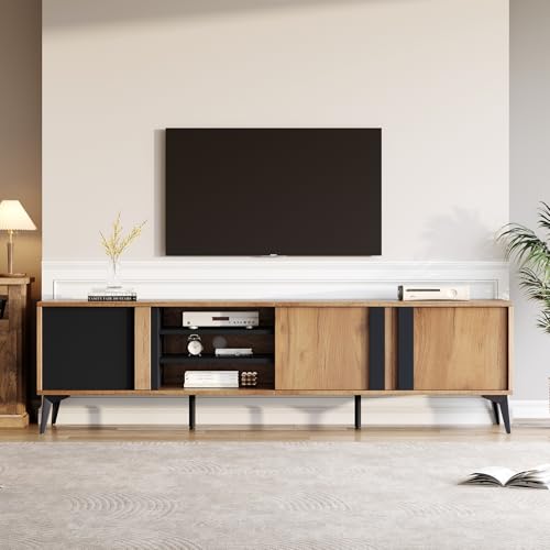 LORISMAI TV-Schrank, Lowboard,TV-Kommode,180 cm – Für Fernseher bis 80 Zoll mit Tür und offenem Fach-Braun von LORISMAI