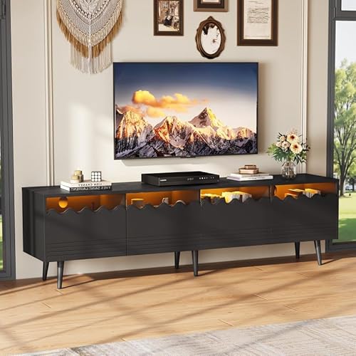 TV-Schrank,176 * 38 * 45cm Lowboard mit 6 Stützbeinen, TV-Ständer mit 2 Schubladen und 2 Schränken, Fernsehschrank, Wohnzimmermöbel,Schwarz TV-Schrank,176 * 38 * 45cm Lowboard mit 6 Stützbeinen, TV-Ständer mit 2 Schubladen und 2 Schränken, Fernsehschrank, Wohnzimmermöbel,Schwarz von LORISMAI