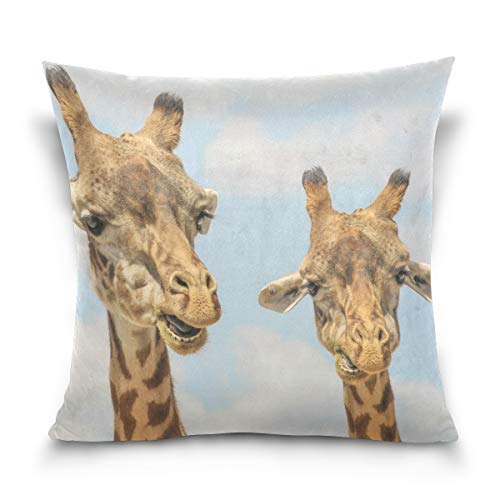 LORONA Lustiger Giraffen-Kissenbezug Home Dekorativ für Couch Sofa Kissenbezug 20 x 20 Zoll 50,8 x 50,8 cm von LORONA